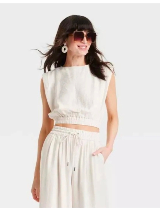a new day Tops - A New Day Women's Elastic Waist Cropped Top